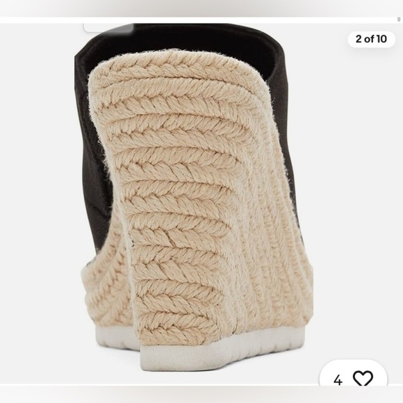 TOMS Monica Mule Espadrille Wedge Platform Sandals Black Size 9.5 - Picture 4 of 14